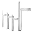 7 inch Metal Furniture Legs, Btowin 4Pcs Modern Tapered Side-Mounted DIY Furniture Replacement Feet Chrome for Cabinet Dresser TV Stand Coffee Table