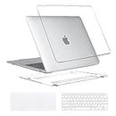 T Tersely Case for MacBook Air 13 inch Case 2022 2020 2019 2018 Release A2337 M1 A2179 A1932, Plastic Hard Shell Cover & Keyboard Cover Skin Compatible with MacBook Air 13 inch - Clear Transparent