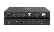 BZBGEAR 2x1 4K KVM Switcher with USB2.0 Ports for Peripherals and Audio Support