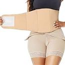 Abdominal Lipo Board 360- Foam Ab Board Post Surgery Liposuction Waist Belly Wrap Board for Lipo Recovery -Beige, Fits waist 24"-34"