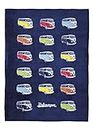 BRISA VW Collection - Volkswagen Soft Cuddly Fluffy Fleece Blanket Throw in T1 Bus Campervan Design (150x200 cm/59x78.7 in./Bus Parade)