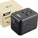 PD35W Universal Travel Adapter, SUPERDANNY International Plug Adapter, 2 USB-A & 3 USB-C Fast Charging, Worldwide Travel Accessories Outlet Converter for US to UK EU AUS (Plug Type C/G/A/I)