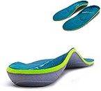 Plantar Fasciitis Arch Support Orthopedic Insoles Relieve Flat Feet Heel Pain Shock Absorption Comfortable Inserts (Size:UK-5,Length:9.44",Green)