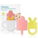 Frida Baby Teething Relief Not-Too-Cold-to-Hold Baby Teether | 4-in-1 Teether Toy, BPA-Free Silicone Teething Toy