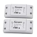 Sonoff Smart Switch With Alexa Wifi Switch Wireless Remote Control Electrical for Household Appliances,Compatible with Alexa DIY Your Home Via Iphone Android App 2-Pack