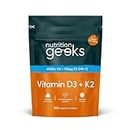Vitamin D3 4000 iu & Vitamin K2 MK7 100μg - 1 Year Supply, 365 Easy-Swallow Vitamin D3 K2 Tablets, 1-A-Day High Strength Vegetarian D3 and K2 Vitamin Supplements, UK Made Vitamin D Tablets