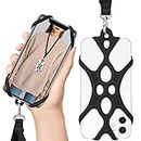 ROCONTRIP 2 in 1 Cell Phone Lanyard Strap Case Holder with Detachable Neckstrap Universal for Smartphone iPhone 8,7 6S iPhone 6S Plus, Google Pixel LG HTC Huawei P10 4.7-6.5 inch (New Black)