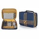 EUME Fixa 2 Compartment Electronic Accessories Organizer & Travel Gadget Bag for Men & Women (Navy Blue)