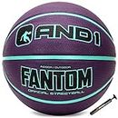 AND1 Fantom Rubber Basketball: Official Regulation Size 7 (29.5 inches) - Deep Channel Construction Streetball, Made for Indoor Outdoor Basketball Games