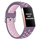 SUIMUMU Silicone Strap Compatible with Fitbit Charge 4 Straps Charge 3/ Charge 3 SE Replacement Sport Strap Smartwatch Breathable Fitness Wristband Belt for Women Men (Small Size,Colour #17)
