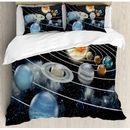 East Urban Home Galaxy Solar System All Eight Planets & the Sun Duvet Cover Set Microfiber in Blue | Queen | Wayfair nev_25083_queen