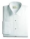 Neil Allyn Mens Tuxedo Shirt Poly/Cotton Laydown Collar 1/4 Inch Pleat (16 X 32-33)White