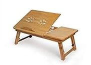 Serving Tray Bed Table with Handles&Folding Legs Foldable Portable Bamboo Laptop Bed Desk Table Workstation Tray Lap Fold