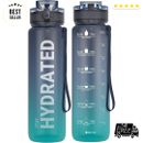 Water Bottles, 32Oz Motivational Sports Water Bottle with Time Marker - Times To
