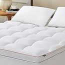 Homemate Queen Mattress Topper, 1800TC Cooling Mattress Pad Cover for Deep Sleep, 3D Snow Down Alternative Overfilled Plush Pillow Top with 8-21 Inch Deep Pocket