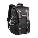 EXCLUZO Camera Ba pa P graphy Storager Bag Side O n Available for 15.6in Laptop with Rainproof Cover Tripod Catch Straps for SLR DSLR Bla