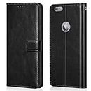 WOW IMAGINE Shock Proof Flip Cover Back Case Cover for Apple iPhone 6 Plus | 6S Plus (Flexible | Leather Finish | Card Pockets Wallet & Stand | Black)