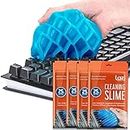 LAZI Multipurpose (Blue Pack of 4) Keyboard PC Laptop Car AC Vent Interior Dust Cleaning Gel Jelly Detailing Putty Cleaner Kit Universal Electronic Product Cleaning Kit 100gm