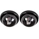 LIMBANI BROTHERS 2PCS Dummy Security CCTV Fake Dome Camera with Blinking red LED Light Indication Indoor Outdoor Usage for Home or Office Security (Black Color) (Video Capture Resolution -00)