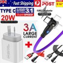 Fast Charger For Samsung Galaxy S20FE S21FE S22 S21 Type C USB C Charging Cable