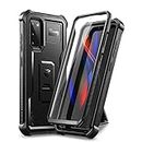 Dexnor for Samsung S20 Case, [Built in Screen Protector and Kickstand] Heavy Duty Military Grade Protection Shockproof Protective Cover for Samsung S20 - Black