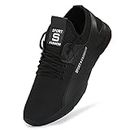 PECOZY Men's Trendy Comfort with Style Sport Fashion Shoes for Running, Walking, Training and Gym Exercises (Black) Size 8