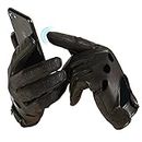 Harssidanzar Uomo guanti guida Touch screen guanti di pelle di pecora sfoderato GM026D,nero,Taglia L