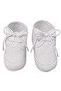 Baby Boy Baptism Shoes - White Infant Boys Christening Booties - Bebe Zapatos Blancos para Bautizo de Niños, White, 0.5 Infant