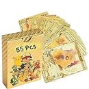 Toybot Playing Cards l 55 PCS Gold Foil Card Assorted Cards TCG Deck Box - V Series Cards Vmax GX Rare Golden Cards