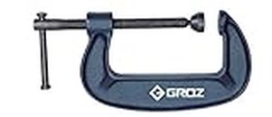 GROZ G Clamp with unbreakable body| Ideal for Variety of Metal and Woodworking Applications| Textured Powder Coated Finish| Capacity: 50 mm| Throat Depth:42 mm| Frame Proof Load:363 Kgs| GCL/13D/50