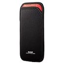Elecom P-05SNCBK Smartphone Pouch, Holds 1, Large, Slip-In Type, With Back Pocket, For iPhone, AQUOS, Galaxy, Xperia, Black