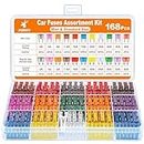 JOREST 160 Pcs Car Fuse Assortment Kit, 96 Mini Blade Fuses Automotive + 64 Standard Auto Fuses + 2 Fuse Pullers – for Car/RV/Truck/Motorcycle/Boat (2Amp 3A 5A 7.5A 10A 15A 20A 25A 30A 35A 40A)