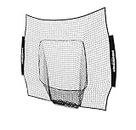 PowerNet Team Color Nets Baseball and Softball 7x7 Bow Style (NET ONLY) Replacement | Heavy Duty Knotless | Durable PU Coated Polyester | Double Stitched Seams for Extra Strength (Black)