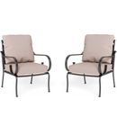 2 Piece Patio Chairs Outdoor Dining Chair Metal Chair Garden Furniture w/Cushion