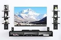 Dime Store Foldable Wall Mounted TV Unit, Cabinet, with TV Stand Unit Wall Shelf for Living Room (Black)