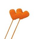 XYAOAO かぎ針編みの花の花束、ハートの形 かぎ針編みの花 完璧 のために 家 テーブル 装飾、かぎ針編みの花束 ギフト のために 母親 ( Color : Orange , Size : 2pcs ), s3623gscd626