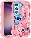 oqpa for Samsung Galaxy S22 Case Cute Cartoon 3D Character Design Girly Cases for Girls Women Teens Kawaii Unique Fun Cool Funny Silicone Soft Shockproof Cover for Galaxy S 22 6.1", Pk