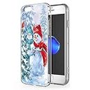 ZhuoFan Funda iPhone 6s / 6, Cárcasa Silicona 3D Transparente con Dibujos Navidad Diseño Suave Gel TPU Antigolpes de Protector Bumper Case Cover Fundas para Movil Apple iPhone6s, Monigote de Nieve