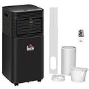 HOMCOM 8000 BTU 4-In-1 Portable Air Conditioner Unit Cooling Dehumidifying Ventilating for Room up to 15m², with Fan, Remote, 24H Timer, Window Mount Kit, R290, A Energy Efficiency