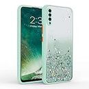 Vonzee® Case Compatible with Samsung Galaxy A50/A50s/A30s, Non Moving Glitter Cover for Girls & Women Soft TPU Shockproof Anti Scratch Drop Protection Cover (Mint Green)