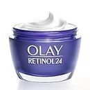 Olay Retinol 24 Night Cream Moisturizer (50 g), mit Vitamin B3, regenerierende Anti-Aging und straffende Creme, reduziert sichtbar Falten und feine Linien, parfümfrei