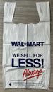 Walmart Plastic Shopping Bag With Handles 22”x12” White Vintage