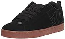 DC Men's Court Graffik Casual Low Top Skate Shoe Sneaker, Black/Gum/Black, 11