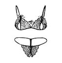 GYRO Babydoll Bikini Set| Non-Padded Bra & Panty|Nightwear/Lingerie/Negligee |Hot & Sexy for Couples Honeymoon/First Night/Anniversary for Women/Ladies/Girls. (Free Size, Black)