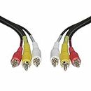 iView-HD 1MT Triple 3 x RCA Phono Plugs Composite Audio Video Cable Male To Male Lead TV AV Stereo component Yellow Red White RCA TO RCA 1 Metre wire connector supply Triple Phono to Phono CVBS AR AL