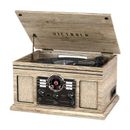 Victrola 6-In-1 Bluetooth Decorative Record Player w/ 3-Speed Turntable in Gray | 9.5 H x 18.1 W x 13.4 D in | Wayfair VTA-200B-FOT