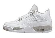 Nike Herren Air Jordan 4 Retro White Oreo, Weiß/Tech Grey/Black/Fire Red, 11, Weiss/opulenter Garten, 45 EU