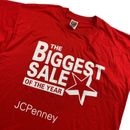 Camiseta de Colección JcPenney La Venta Más Grande del Año S/S Puntada Única Roja • XL