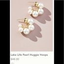 Anthropologie Jewelry | Anthropologie Lake Life Pearl Huggie Hoops | Color: Gold | Size: Os
