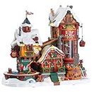 Lemax 75190 Elf Made Toy Factory, Santa's Wonderland Sights & Sounds Collection, Polyresin Plastic Blend Lighted Miniature Building, X'mas Decor/Gift/Collectible, Volume Control, 10.43"x11.81"x7.09"